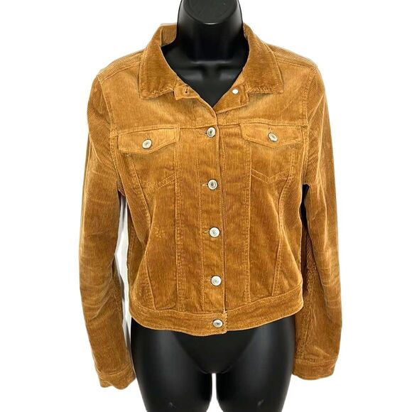 Love Tree Brown Corduroy Jacket Size Medium Juniors - Picture 1 of 9